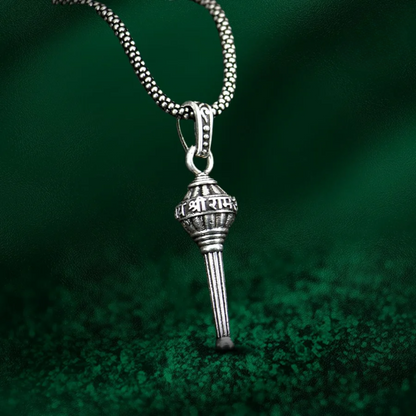 Hanuman Ji Silver Gada Pendent