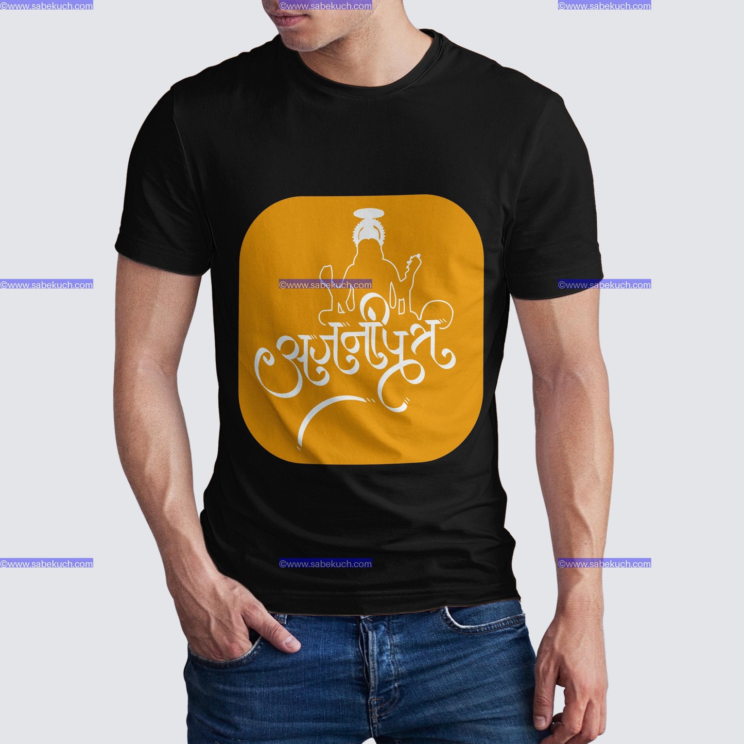 Round Neck Anjani Putra Hanuman in black tshirt