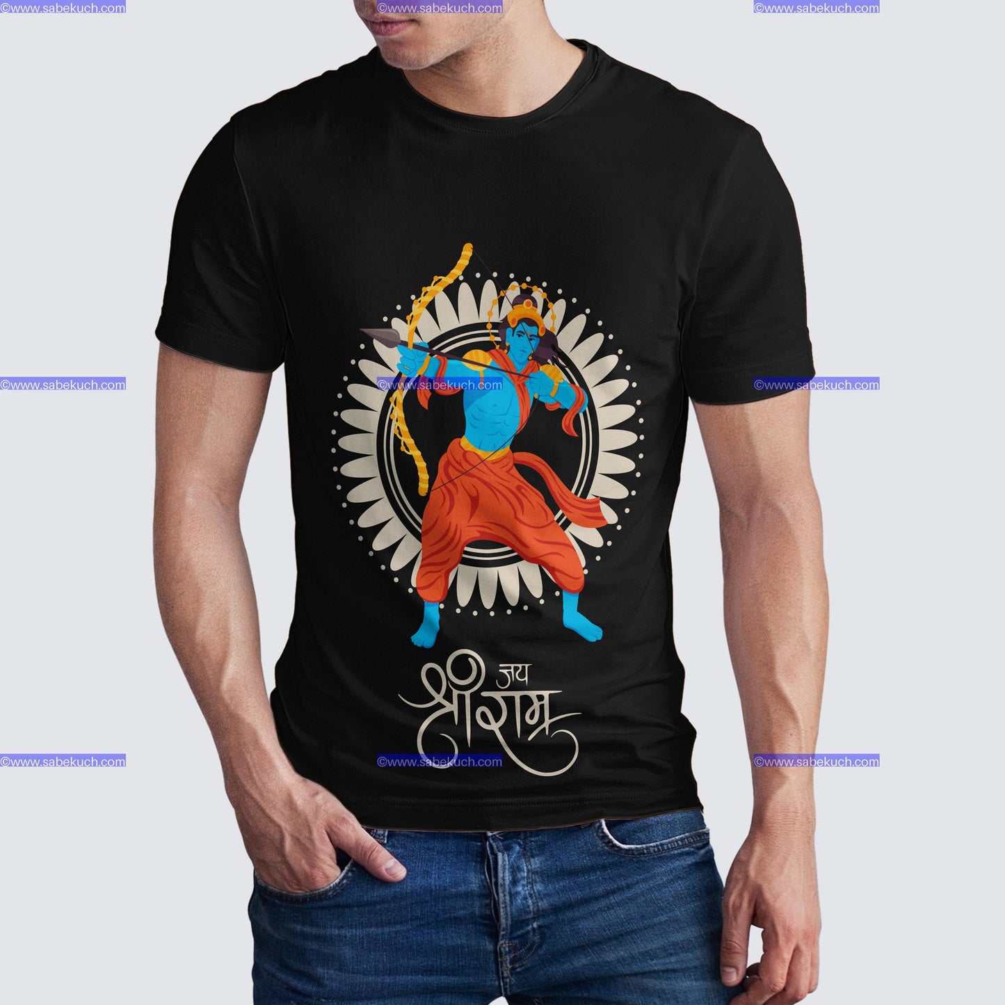 Round neck Jay shree ram tshirt