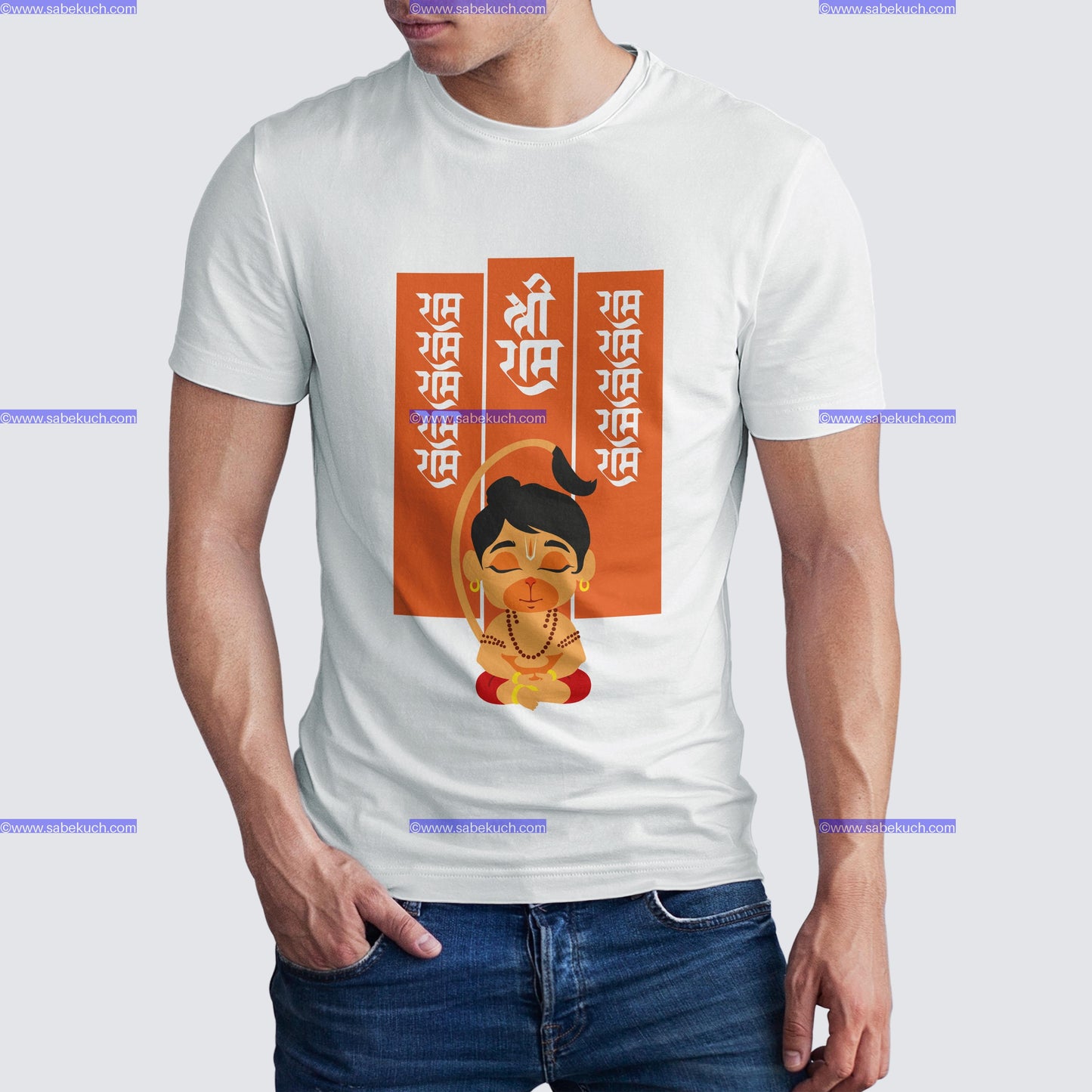 Round neck Ashokavanikachhetre Bajrangbali tshirt