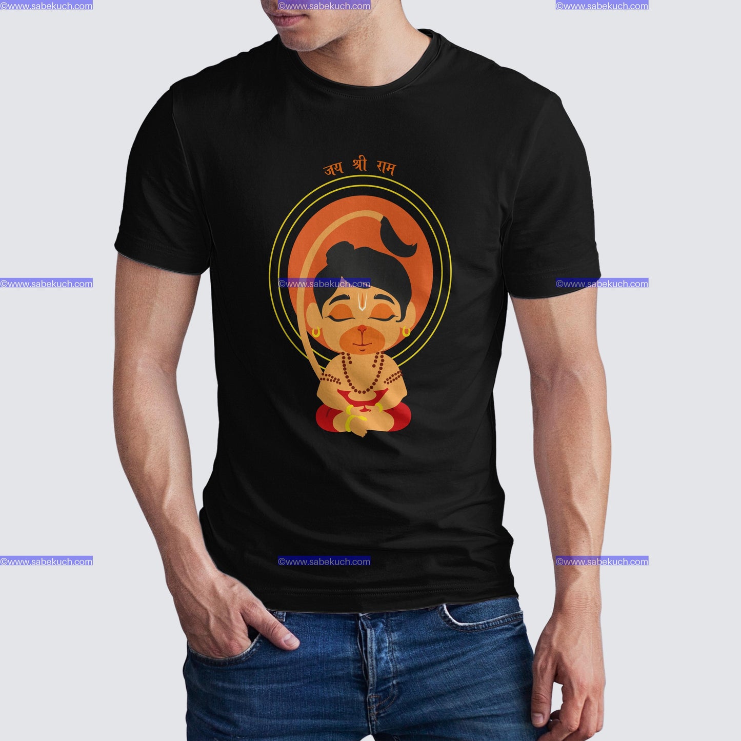 Round neck Bhavishya Pavanputra Bajrangbali tshirt