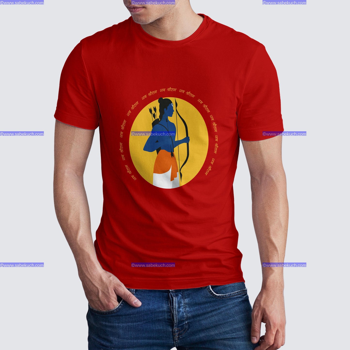 Round Neck Ahalyashapashamana Adipurusha Shri Ram tshirt