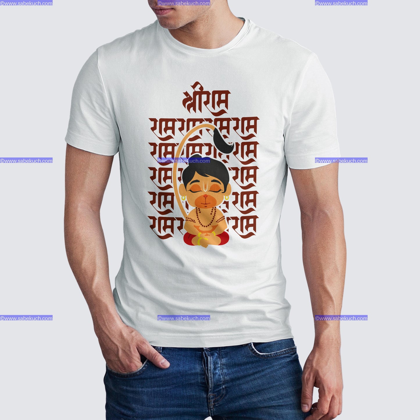 Round neck Bhakthavatsala Bajrangbali tshirt