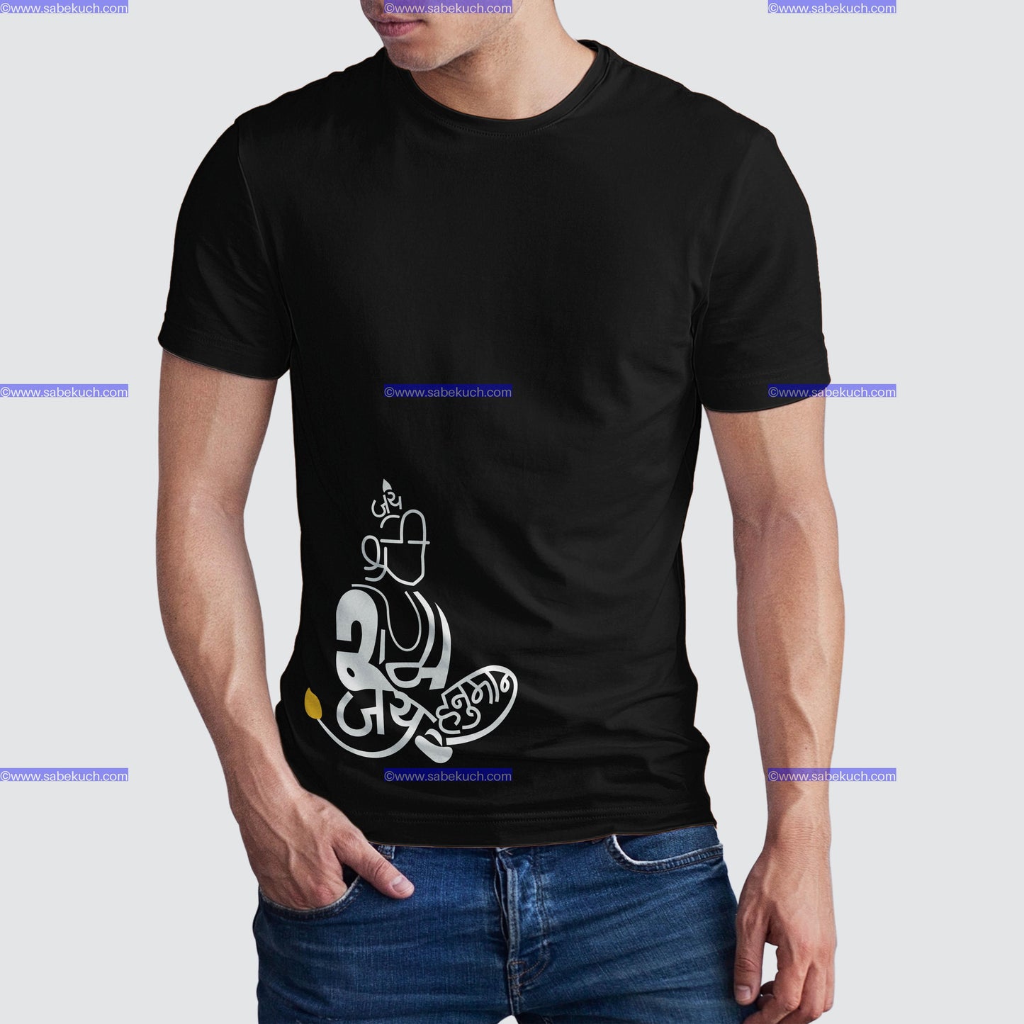 Round Neck Hanuman Ji Meditation tshirt