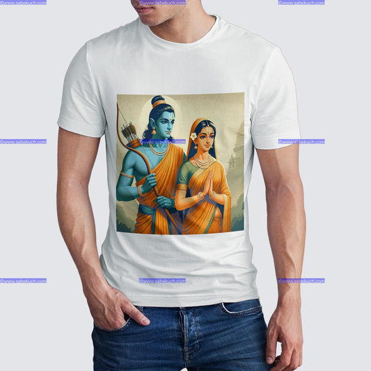 Round Neck Shri Ram with Mata Sita  tshirt