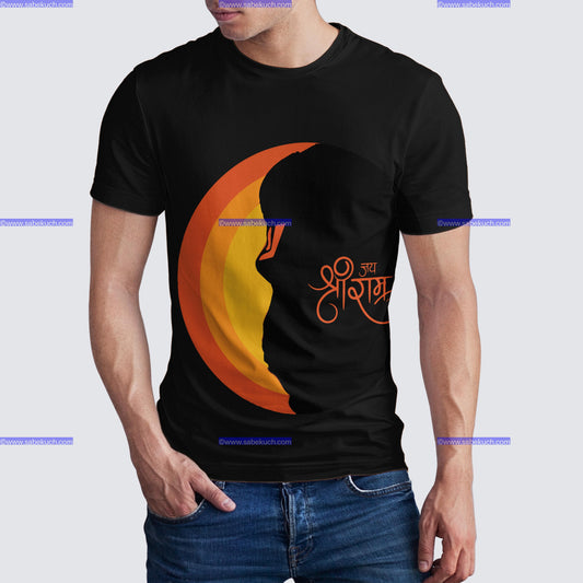 Round Neck Shri Hunuman ji side face tshirt