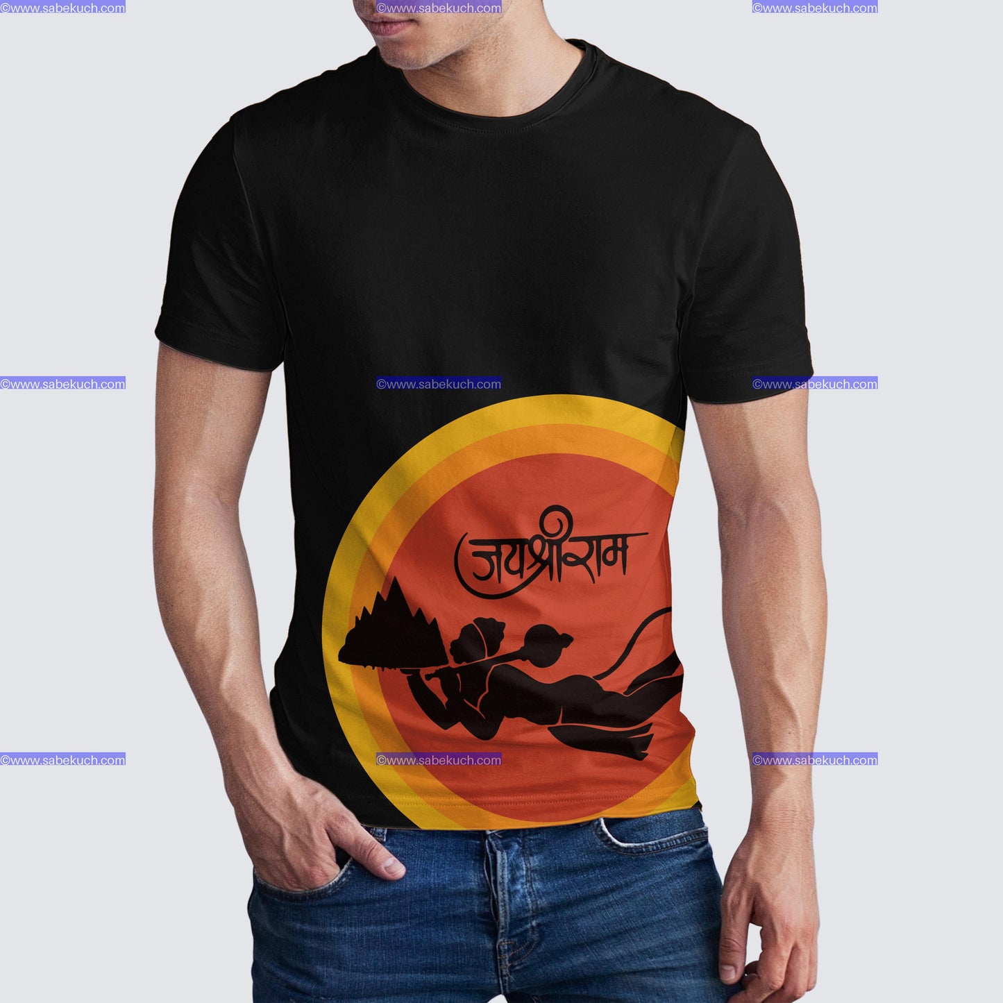 Round Neck Mountain Mover Dronagiri Parvat glimpse tshirt